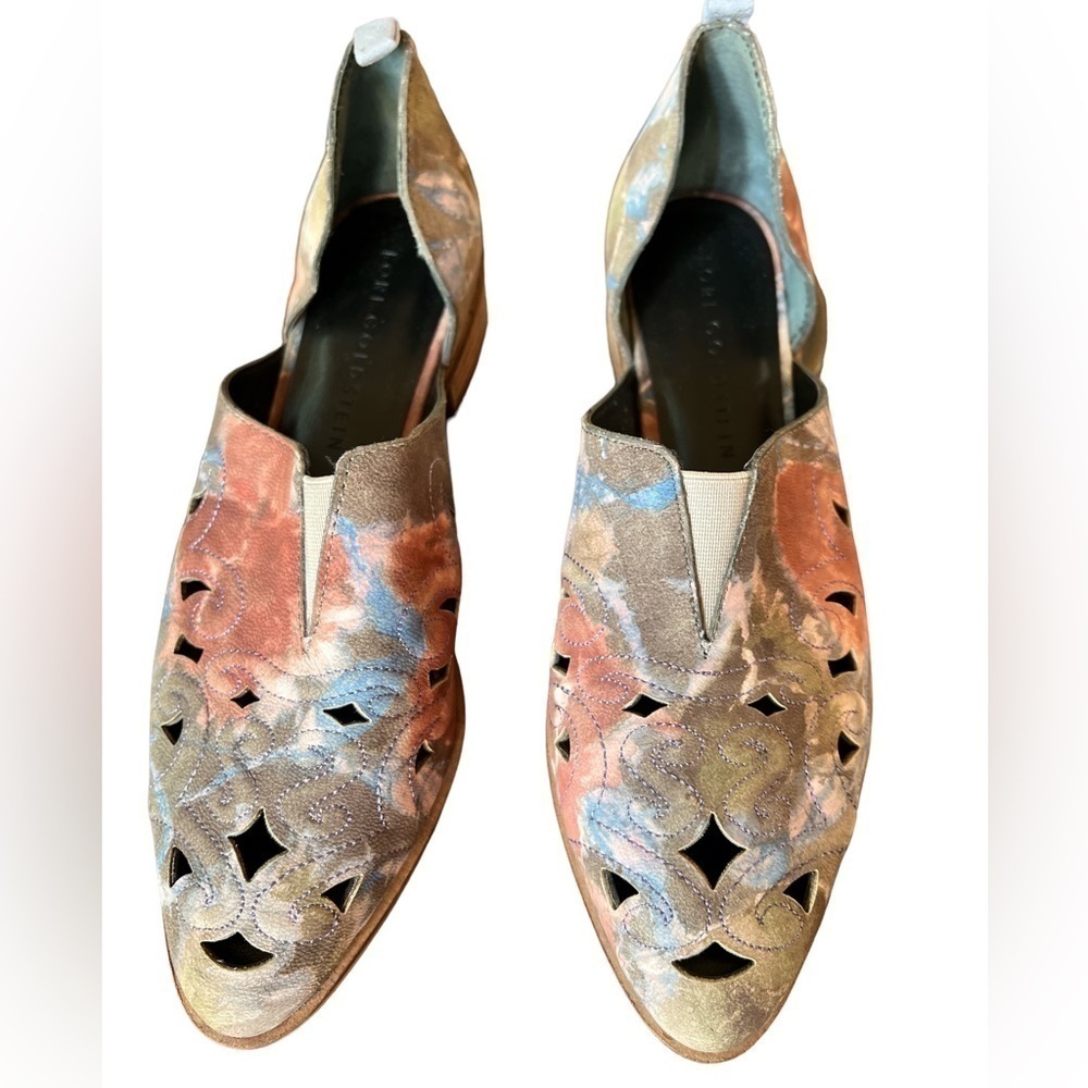 Lori Goldstein Collection Perforated Western Slip On Shoe Floral size 8 - Picture 2 of 8